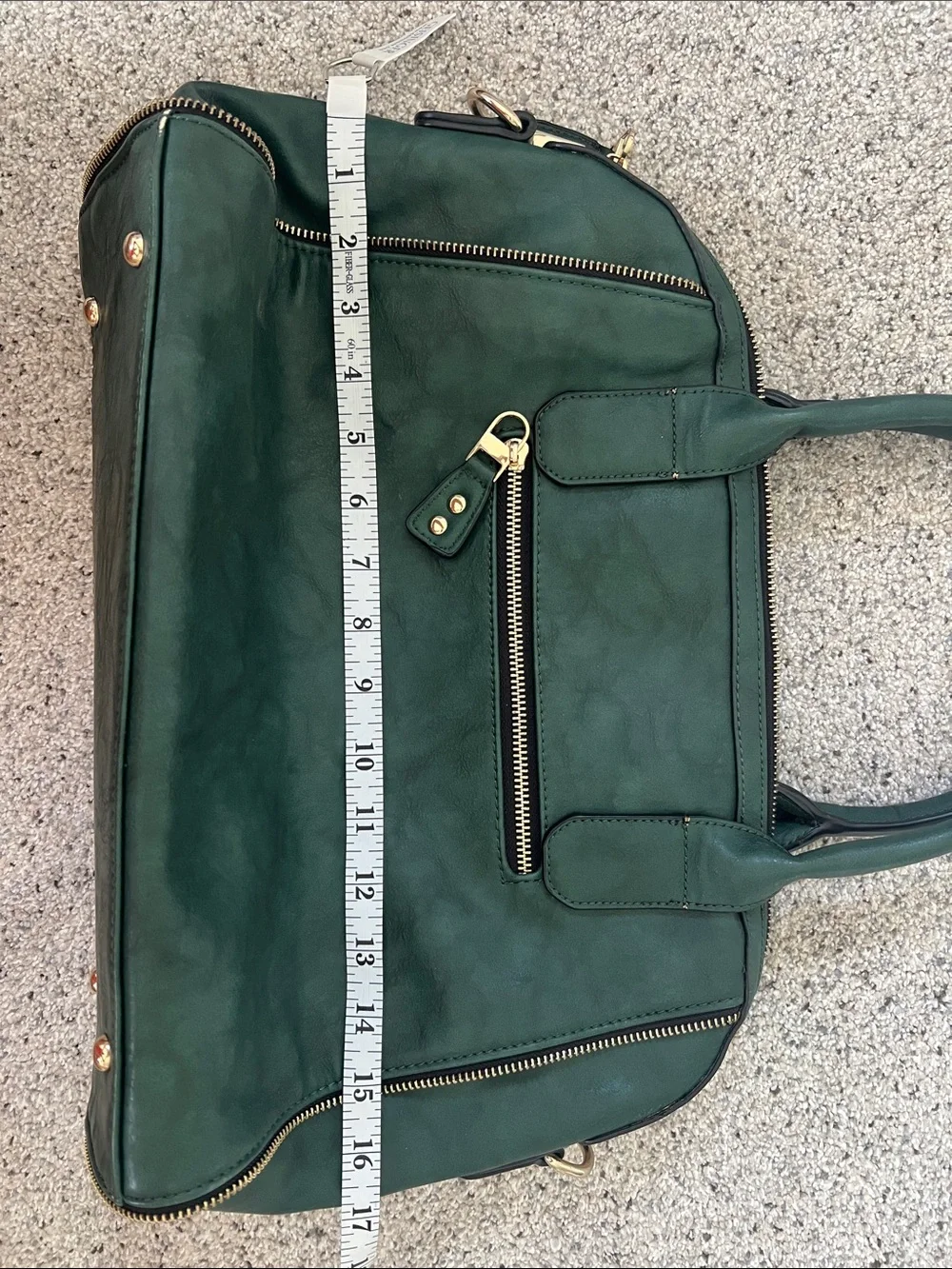 Urban Expressions Forest Green Satchel with Gold Hardware